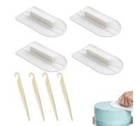 Fondant Smoother, Icing Smoother Tool, Cake Smoother, 8-Piece Fondant Tools Set with 4 Smoothers and 4 Modeling Sticks, Ideal for Cake Decorating and Bakery