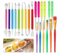 Fondant Tools, 21PCS Fondant Modeling Tools Cake Decorating Tool Set, Silicone Clay Tools Sculpting Cake Modelling Tools Baking Accessories for Cookie Cake DIY
