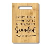 FONDCANYON Grandad Gifts, Gifts For Grandad, Everything Tastes Better When Grandad Makes It Gift Bamboo Cutting Board Kitchen Decor, Grandad Gifts For Grandpa Birthday Father's Day From Grandkids