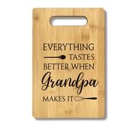 FONDCANYON Grandpa Gifts, Gifts For Grandpa, Everything Tastes Better When Grandpa Makes It Papa Gift Bamboo Cutting Board Kitchen Decor, Papas Gifts For Grandpa Birthday Christmas From Grandkids