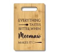 FONDCANYON Meemaw Gifts, Everything Tastes Better When Meemaw Makes It Gift Bamboo Cutting Board Kitchen Decor,Cute Mother's Day Gifts Cutting Board for Kitchen,Meemaw Gifts for Grandma from Grandkids