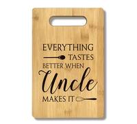 FONDCANYON Uncle Gifts, Gifts For Uncle, Everything Tastes Better When Uncle Makes It Aunt Uncle Gift Bamboo Cutting Board Kitchen Decor, Uncle Gifts For Uncle Birthday Christmas From Nephew Niece