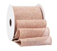Fondersy 9-Meter Moonstone Burlap Ribbon Wired Burlap Ribbon - 75mm Width for Gift Wrapping, Floral Arrangements, Wreath Making, and Christmas Decor