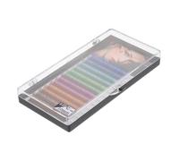 FONDOTIN 1 Box Colored False Eyelash Extensions Box Lightweight Soft Curl Lash Extensions for DIY Home and Professional Salon Use Multi-color Natural Look Lashes with Blue Green Purple