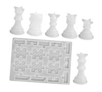 FONDOTIN 1 Set DIY Chess Molds Casting Molds for Chess Pieces Board Game Flexible Easy to Clean for Creative Family Fun Hands Skills Development