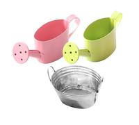 FONDOTIN 1 Set Mini Watering Can Figurine Watering Kettle Decor for Dollhouse Realistic Iron Bucket Pink Green for Miniature Scenes