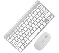 FONDOTIN 1 Set Modern Wireless Keyboard and Mouse Set Cordless Design Compact for Everyday Use Low Power Consumption Quiet Typing Experience Suitable for PC and Laptop