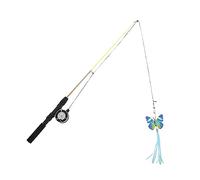 FONDOTIN 1 Set Retractable Cat Wand Interactive Kitten Teaser with Feather Replacement Head Fun and Engaging Cat for Indoor Play Present for Owners
