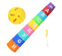 FONDOTIN 1 Set Stacking Cups for Rabbits and Treat Balls Adjustable Opening Balls with Cleaning Brush Kit Tassel Pea Bunny Vs Monkey Pig Travel Coffee Mug Pit Vampire Cups Pp