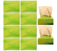 FONDOTIN 10 Packs Natural Bamboo Pulp Tissue Paper Light Yellow Extraction Type Napkins for Outdoor Travel Hotel and Home Accessories