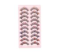 FONDOTIN 10 Pairs Natural Look False Eyelashes Flexible Comfortable Faux Eyelashes for Women Volume Styles for Wedding Party Date Night and Daily Wear