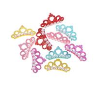 FONDOTIN 10 Pcs Dog Hair Clips Set Pearl Crown PET Headdress Accessories for Dogs for Grooming for Birthday Parties and PET Events