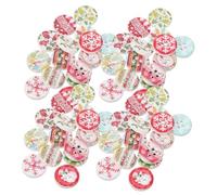 FONDOTIN 100pcs Christmas Wood Buttons Mixed Snowflake Star Tree Shapes for Sewing Crafting DIY Clothing Decoration Wooden Buttons