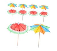 FONDOTIN 100pcs Cocktail Picks with Mini Umbrella Toothpicks Disposable Tropical Party Drink Decoration Skewers for Cocktails Fruit Cupcakes and Garnishes Festive Party Accessories