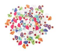 FONDOTIN 100pcs Colorful Printed Mushroom Wooden Buttons Decorative Sewing Buckles for Clothes Replacement DIY Craft Accessories with Two Stable Fixing for Clothing Hats Bags and Wear