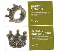 FONDOTIN 100pcs Crown-shaped Alloy DIY Pendants for Necklace Keychain Making Creative Cute Charms with Fine Grinding Jewelry Crafting Accessories for Custom Designs
