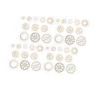 FONDOTIN 100Pcs DIY Gear Wood Slices Cartoon Wooden Gear Ornaments for Creative Crafting Smooth Texture Educational for Cognitive Development and Parent Interaction