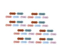 FONDOTIN 100pcs Handmade Embossed Suede Sewing Labels Two Design Easy Attach Clothing DIY Tags for Hats Garments Quilt Accessories Pink Blue Purple Brown Green