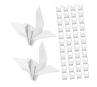 FONDOTIN 100pcs Handmade White Origami Paper Cranes for Wedding Party Decorations DIY Folded Crane Birds for Bridal Shower Birthday Home Decor Hanging Decor Symbolic Lucky