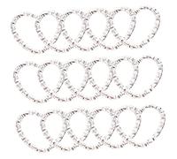 FONDOTIN 100pcs Heart Shaped Link Open Jump Rings Key Chain Jewelry Making Accessories for Key Rings Keychain