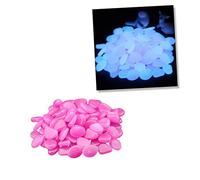 FONDOTIN 100pcs Luminous Cobblestones Glow Dark Pebbles for Aquarium Garden Decoration Light Purple Durable Stones for Enhancing Aquascapes and Outdoor Spaces