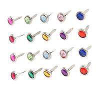 FONDOTIN 100pcs Mini Round Metal Brads Colorful Craft Fasteners for Scrapbooking Paper Crafts Photo and Ribbon Holding DIY Easy to Install Random Color