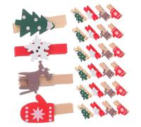 FONDOTIN 100pcs Mini Wooden Christmas Clothespins Snowflake Design Small Pegs for Hanging Photos Crafting Home Decor Holiday Party Favors Sustainable Wood