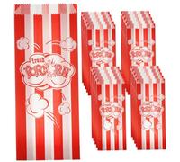 FONDOTIN 100Pcs Portable Popcorn Bags Oil-resistant Paper Snack Bags Multipurpose Bakery Treat Holders for Parties Birthdays Movie Nights