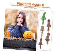 FONDOTIN 100pcs Pumpkin Handles Plastic Stems DIY Harvest Pumpkin Accessories for Halloween Thanksgiving Decorations Lightweight Lifelike Craft Supplies
