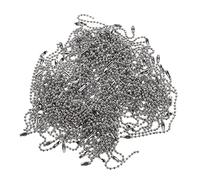 FONDOTIN 100pcs Round Ball Bead Chains Silver Hanging Tag Connectors for DIY Jewelry Making Key Rings Bracelets Ornaments Clothing Bags Dolls Accessories