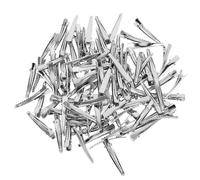 FONDOTIN 100pcs Silver Duckbill Hair Clips 4.6cm Metal Sectioning Styling Clamps Non-slip Haircut Clips for Women Home and Salon Use