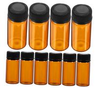 FONDOTIN 100pcs Travel Leak Essential Oil Bottles with Perforated Inner Stopper Refillable Cosmetic Dispensers for Fragrance Perfume Serum Storage Portable Sample Vials for Go Use