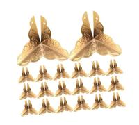FONDOTIN 100pcs Vintage Metal Box Corner Protectors Retro Edge Guards for Jewelry Boxes Wooden Cabinets Toolbox Dust and Safety Guard in Yellow