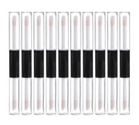 FONDOTIN 10Pcs 4Ml Petg Double End Lip Gloss Container Lipstick Tube with Stoppers for DIY Cosmetic Lip Balm Storage