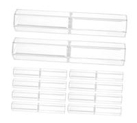 FONDOTIN 10pcs Acrylic Pen Case Hexagonal Portable Lightweight Sl legant Pen Display Case for Workspace and Carry in A Bag