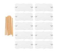 FONDOTIN 10pcs Acrylic Writable Label Tags with Cable Ties and Nails, White Aesthetic Organization Marking Labels for Kitchen and Closet Storage Baskets, 3x2in Removable Tags for Laundry
