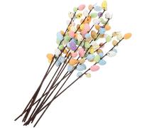 FONDOTIN 10pcs Artificial Easter Egg Branches Faux Decorative Egg Twigs with 13-branch Stems for Indoor Home Decor, Vase Fillers, and Easter Party Floral Arrangements