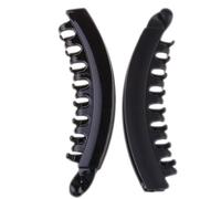 FONDOTIN 10pcs Black Banana Hair Clips for Women Plastic Fishtail Clamps with Spring Not Easy to Fall down Grip Hair Well for Home and Doing Yoga