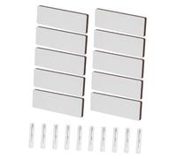 FONDOTIN 10pcs Blank Wooden Name Tags with Pins for DIY Sublimation Reusable Identification Badges for Company Trade Shows Students Officials Versatile Crafting Accessories