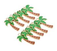 FONDOTIN 10pcs Coconuts Tree Diy Jewelry Charms Tropical Palm Beads Pendants for Craft Necklace Bracelet Diy Accessories