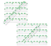 FONDOTIN 10Pcs Color Block Reading Rulers Measuring Tools for Students Teachers Scale Multifunctional Drawing and Drafting Rulers for Art Design Architecture Measurement