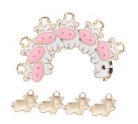FONDOTIN 10pcs Colorblock Cow Pendant Charms Alloy Miniature Farm Animal Jewelry Accessories for Bracelets Necklaces Keychains Versatile Cute Cow Beads for Jewelry Making