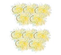 FONDOTIN 10pcs Colorful Pom Scrunchies Elastic Tinsel Ponytail Holders Shiny Plastic Hair Ties for Women Versatile Fashion Accessories for Casual and Formal Styles