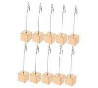 FONDOTIN 10pcs Cube Photo Clips Holder with Stable Metal Alligator Clasp Minimalist Resin Cube Base Memo Clip Stand for Displaying Name Cards Photos Notes Office Home Cafe