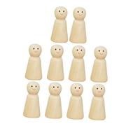 FONDOTIN 10pcs DIY Wooden Peg Dolls Unfinished Wooden Peg People for Painting Art Classes Birthday Parties Creative Relaxation Family Engagement Craft Activity