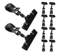 FONDOTIN 10pcs Dual-Sided Rotatable Merchandise Sign Clip Holders for Retail Stores Plastic Double-end Clamp Display Clips for Supermarket Shelves and Grocery Countertop Advertising