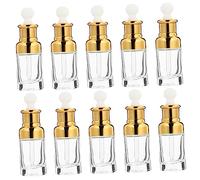 FONDOTIN 10pcs Glass Dropper Bottles Leak Essential Oil Holder for Aromatherapy Blending Refillable Perfume and Craft Liquid Dispenser for Home and Travel Use