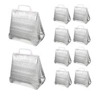 FONDOTIN 10Pcs Insulated Food Bags Thermal Grocery Carrying Bags with Aluminum Foil Cotton Material Large Capacity for Food Storage and Preservation