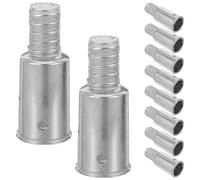 FONDOTIN 10pcs Metal Broom Handle Threaded End Replacement Kit Extension Pole Repair Connectors for Mop and Broom Wear-Resistant American-Style Threaded Tips for Cleaning Rods and Brush