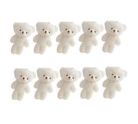 FONDOTIN 10Pcs Mini Plush Bear Dolls Small Stuffed Animal Soft Portable Figurines for DIY Keychain Backpack Bag Charm Birthday Party Favor